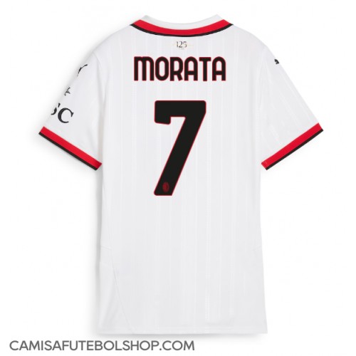Camisa de time de futebol AC Milan Alvaro Morata #7 Replicas 2º Equipamento Feminina 2024-25 Manga Curta